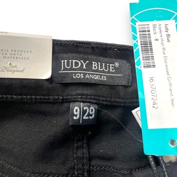 Judy Blue Jeans Womens 29 Black Distressed High Waist NWT - Picture 6 of 8